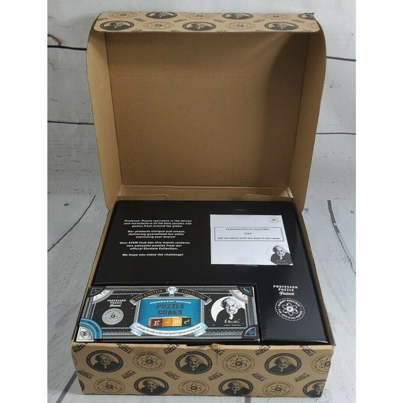 Einstein's Riddle Puzzle no2 no3 wood letter block & cubes by Proffesor Puzzle - Picture 1 of 6